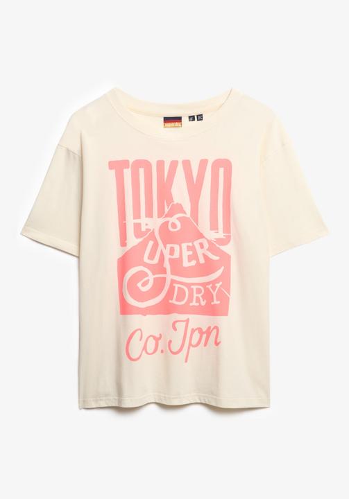 Produktbild Superdry Neonfarbenes T-Shirt in Übergrösse mit Regenbogen-Print (XS)