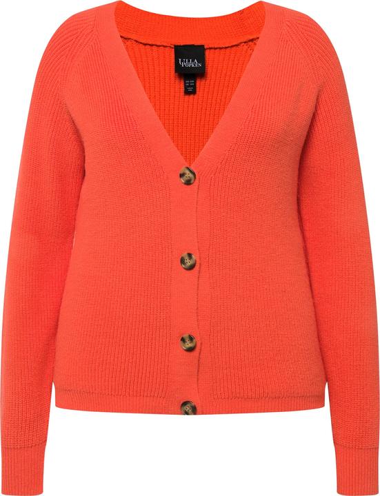 Immagine prodotto Ulla Popken Cardigan in maglia a costine con scollo a V e maniche lunghe (54)