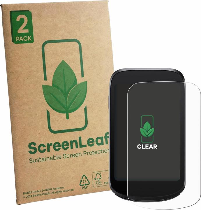 Produktbild ScreenLeaf Schutzfolie für iGPSPORT BSC500 nachhaltiger Displayschutz Display Schutz Folie Klar Transparent