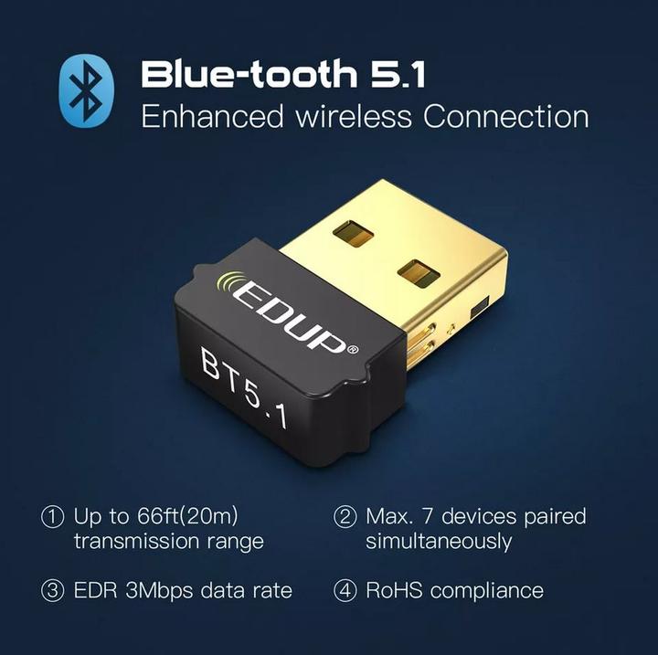 Actual product image PhoneLook Universal Bluetooth 5.1 Adapter Wireless Connection with PC without Bluetooth (Transmitter & Receiver)
