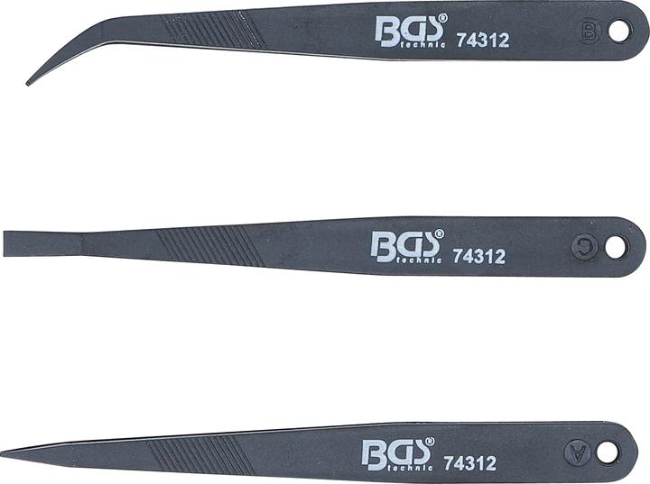 Actual product image BGS Plastic Tweezers Set | 3 pcs.