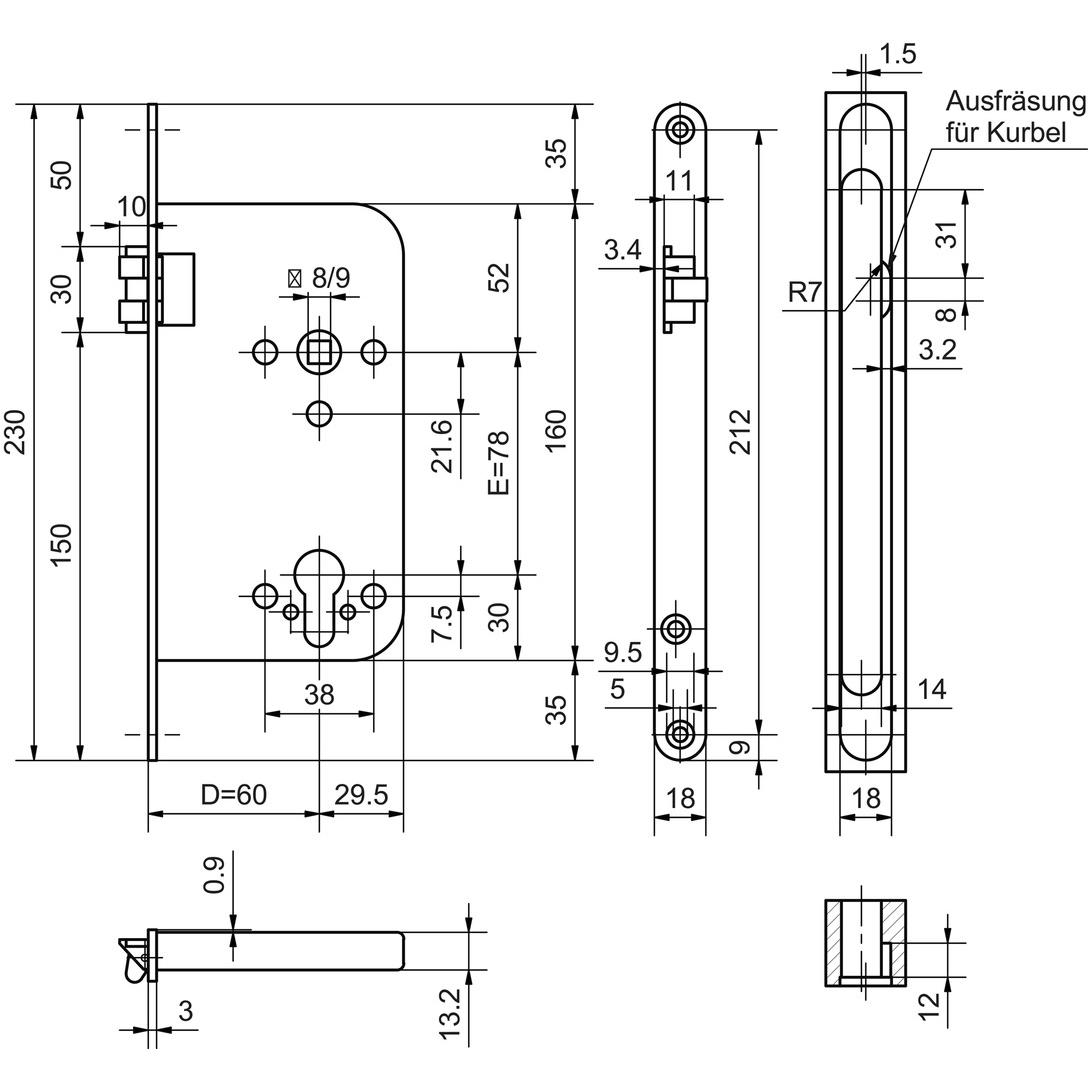 Thumbnail - Glutz, Türschloss + Schliesszylinder, Einsteckschlösser 24000 KF