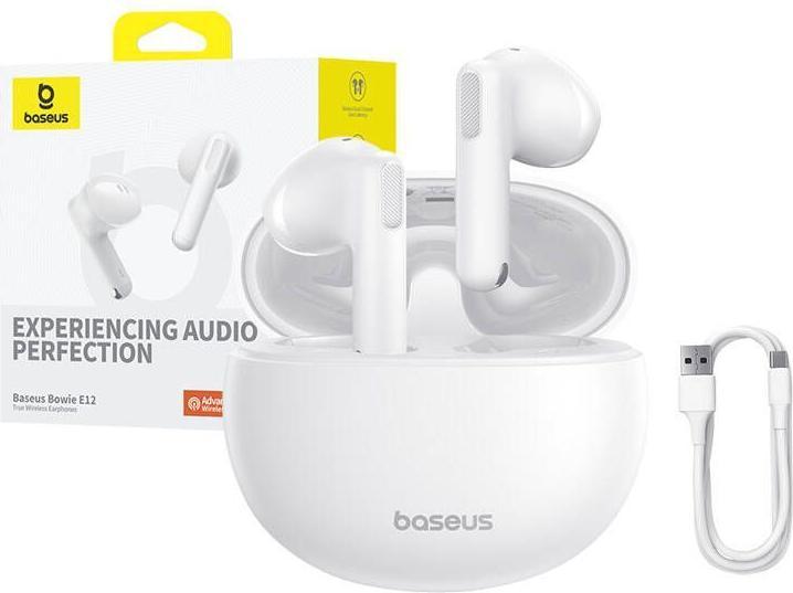 Actual product image Baseus Earphones TWS Bowie E12 (white) (6 h, Wireless)