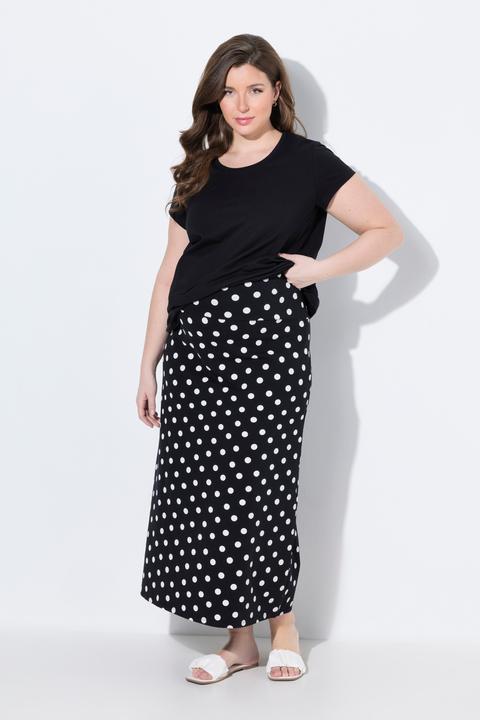 Produktbild Ulla Popken Bellieva Jersey-Maxirock, Muster, Stretchbund (46, 48)