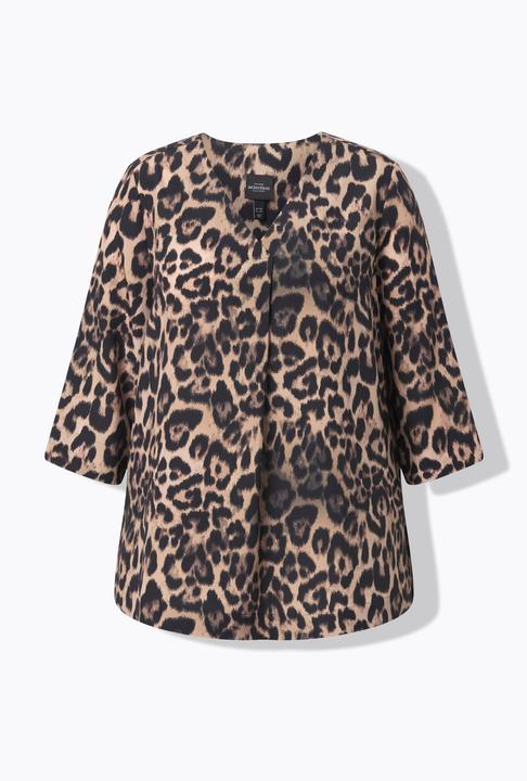 Immagine prodotto Ulla Popken Tunica in lyocell con design leopardato, scollo a V e maniche a 3/4 (60)