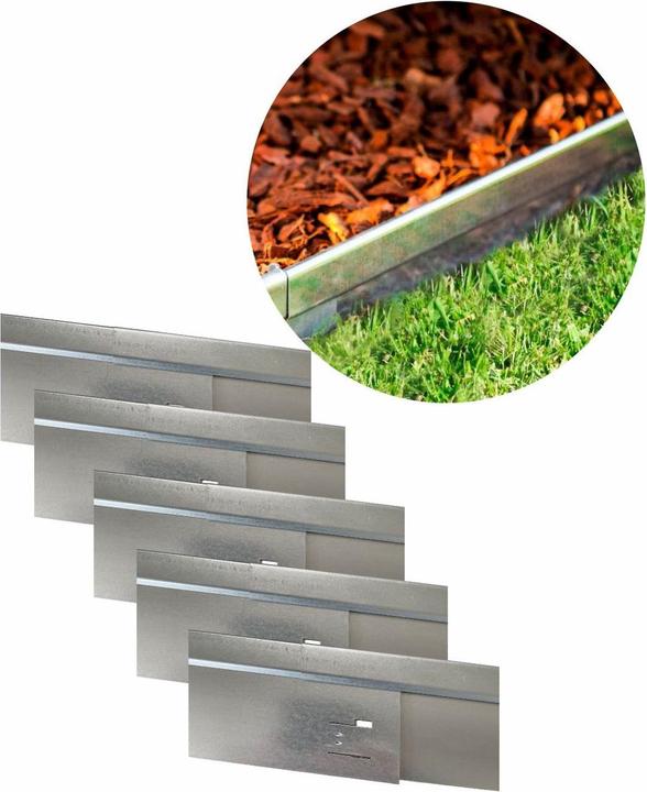 Actual product image Green Split Set of 10 lawn edging Exclusive 14.8cm x 11.4m (1140 cm)