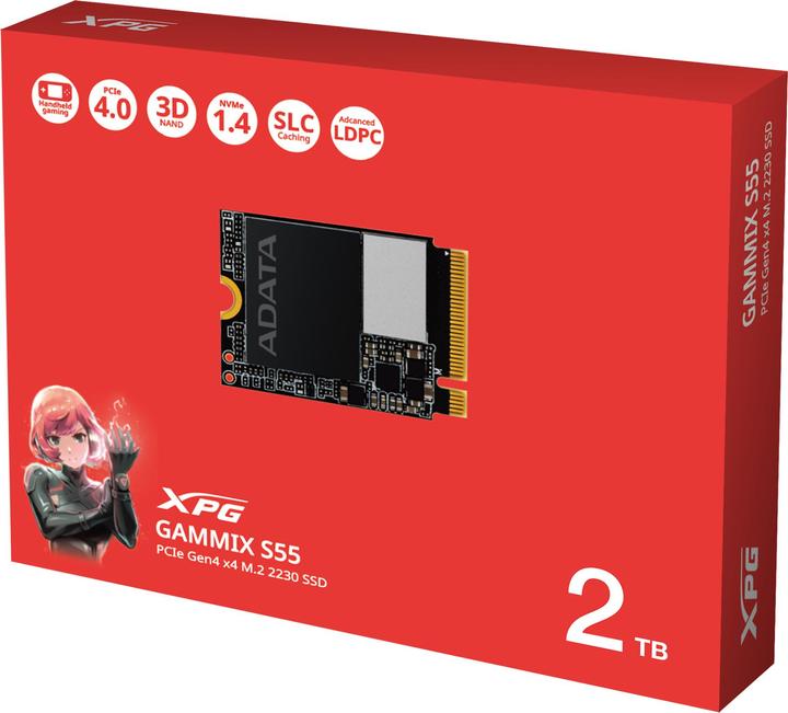 Image du produit Adata SSD XPG GAMMIX S55 PCIe /3./s M223 (2000 Go, M.2 2230)