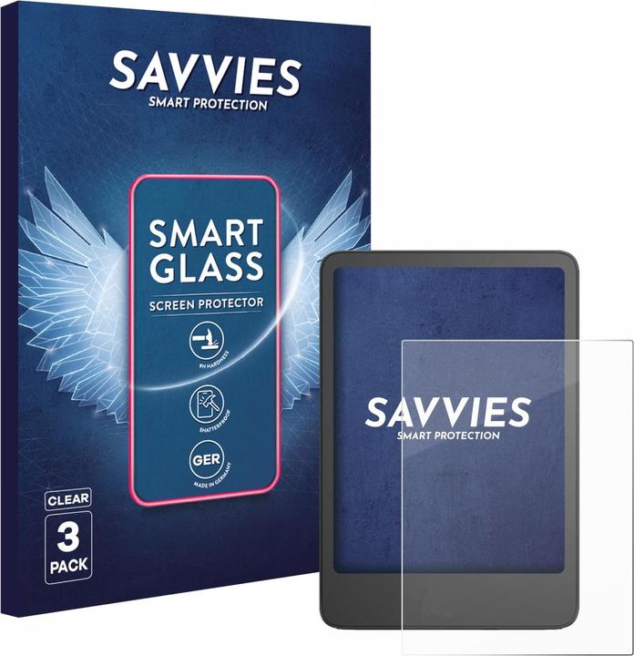 Savvies Panzer Schutzglas für Amazon Kindle 2024 Schutzfolie Displayschutz Display Schutz Glas Folie klar