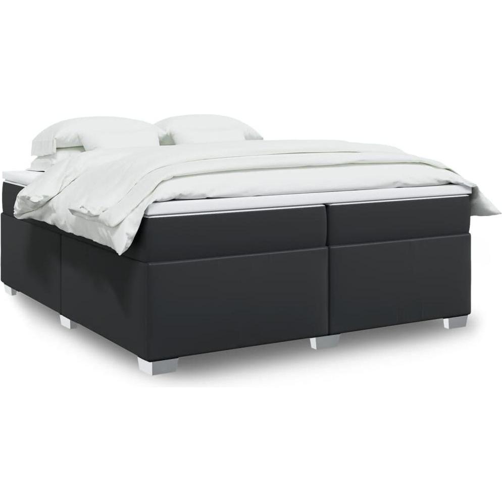 VidaXL, Bett, Bo x springbett mit Matratze 200 x 200 cm Kunstleder (200 x 200 cm)
