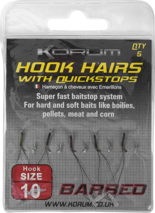 Actual product image Korum barbed hooks with quickstops (x5)