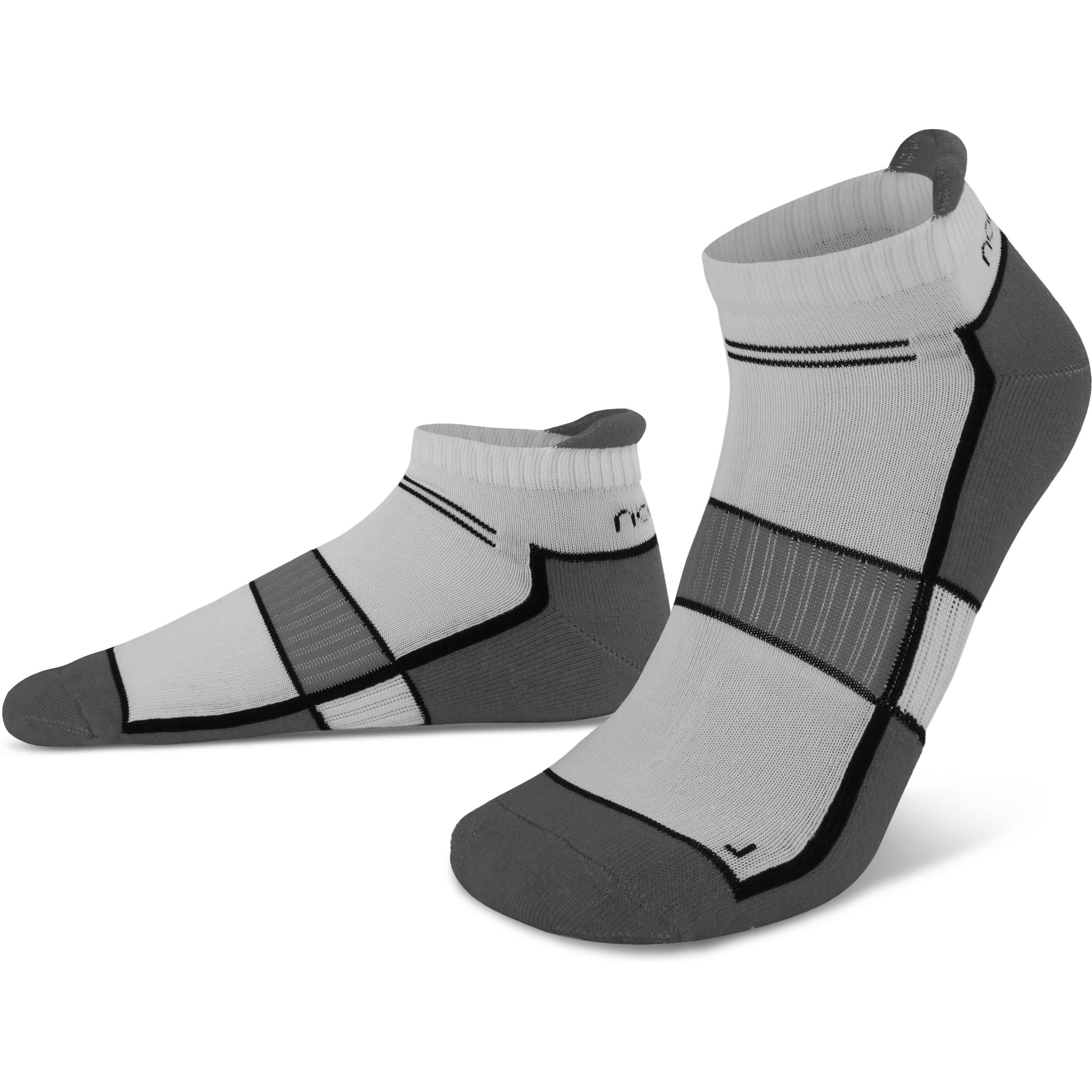 Thumbnail - Normani, Herren, Socken, 4 Paar Running Sneaker mit Fersenlasche, Weiss, Schwarz, Grau, (4er Pack, 39 - 42)