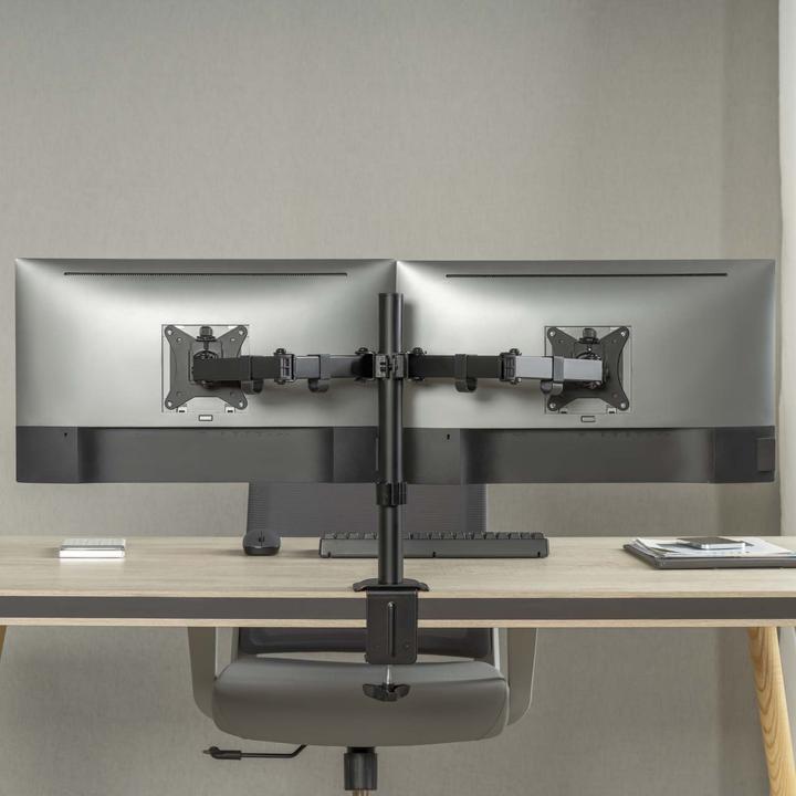Produktbild Wiltec Monitorhalterung 2 Monitore bis 32" Bildschirmhalterung Tischklemme VESA (Tisch, 32", 9 kg)