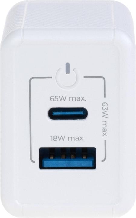 Image du produit Onit Chargeur mural USB Dual QC4+ 65 W GaN Blanc (65 W)