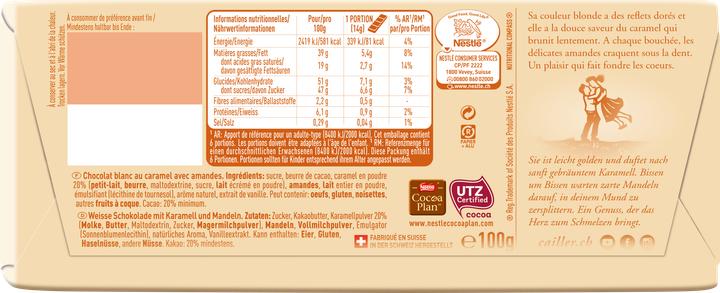 Actual product image Cailler Tafelschokolade Blond mit Mandeln (100 g)