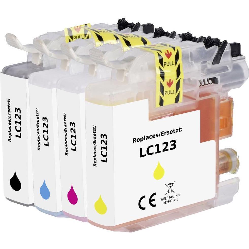 Renkforce, Druckerpatrone, Tinte Kombi-Pack ersetzt Brother LC-123 (LC123VALBPDR) Kompatibel Sch (M, BK, C, Y)