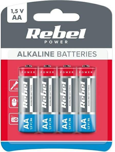 Produktbild Rebel Baterie alkaliczne LR6 4szt BAT0061B (4 Stk., AA)