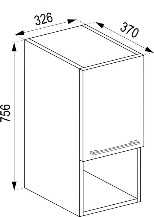 Actual product image VCM Wooden Bathroom Furniture Midi Cabinet Badinos Hinged Door Compartment (33 x 37 x 76 cm)
