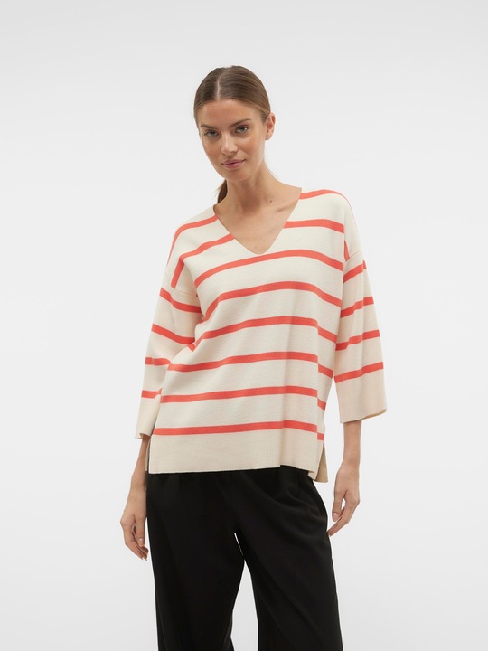 Immagine prodotto Vero Moda Scollo a V Maglia a spalla scesa Maglia a maglia (XS)