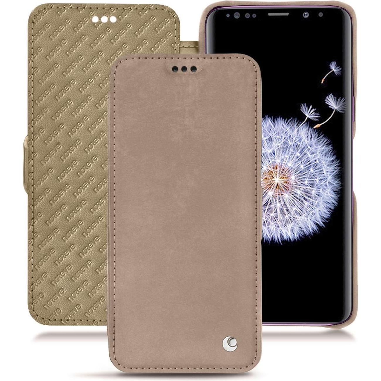Noreve Lederschutzhülle horizontal (Samsung Galaxy S9+), Smartphone Hülle, Beige