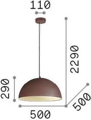 Actual product image Ideal lux FOLK pendant light E27 ⌀500mm dimmable rust-coloured 174228 (E27)