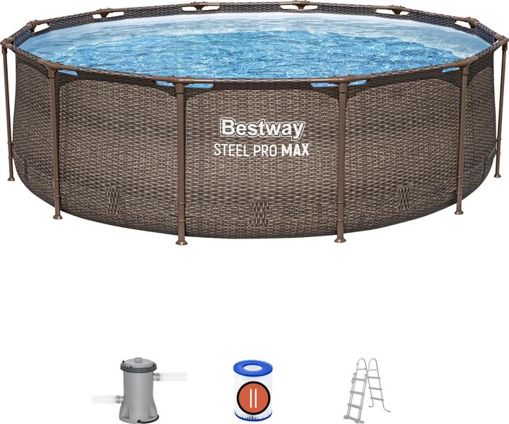 Image du produit Bestway Baseinas support pompe rotin + filtre + échelle 366x100 cm (56709) (366 x 100 cm)