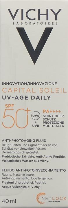 Image du produit Vichy Capital Soleil fluide UV-AGE 40ml (Crème solaire visage, SPF 50+, 40 ml, 65 g)