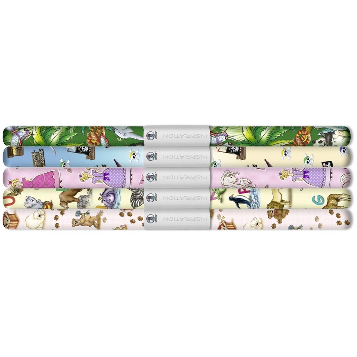 Ursus, Bastelpapier, Transparentpapier Rolle 115g/qm 50x61cm Kinderland 5 Motive sortiert (115 g/m², 1 x)