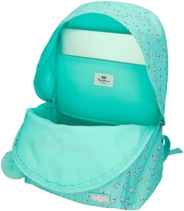 Actual product image Pepe Jeans Compact Laptop Backpack with Wheels, Ergonomic Straps, and Multiple Compartments