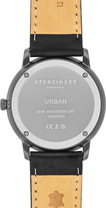 Actual product image Sterzinger Mens Quartz Watch Urban Genuine Leather Black - 30474 (Analogue wristwatch, 38 mm)