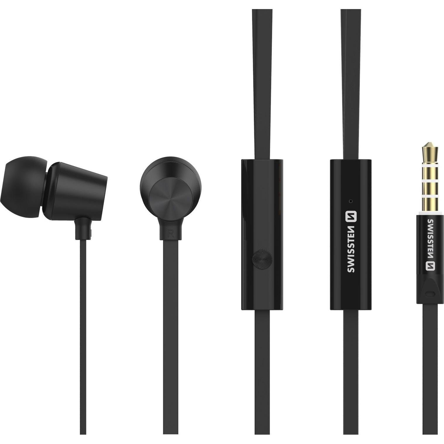 Swissten Earbuds DYNAMIC YS500 (Kabelgebunden), Kopfhörer, Schwarz