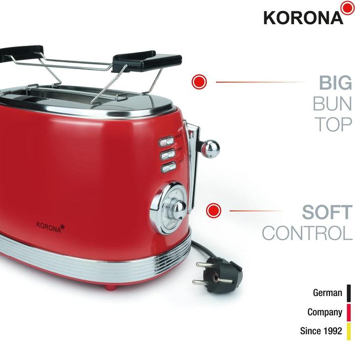 Actual product image Korona 2 slice toaster retro red 21668