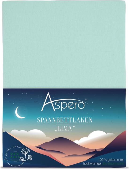 Produktbild Aspero Kinderspannbettlaken aus Bio-Baumwolle RIGA (60 x 120 x 14 cm)