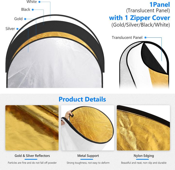 Actual product image Neewer 5-in-1 Reflector (Folding reflector, Reflector)