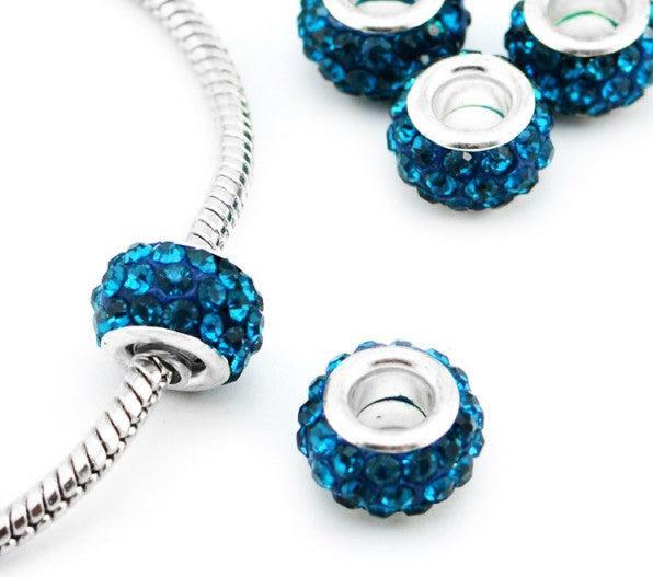 Immagine prodotto Hermex Perlina di strass placcata argento 925 - Turchese argentato (Argento 925, Robusta lega metallica)