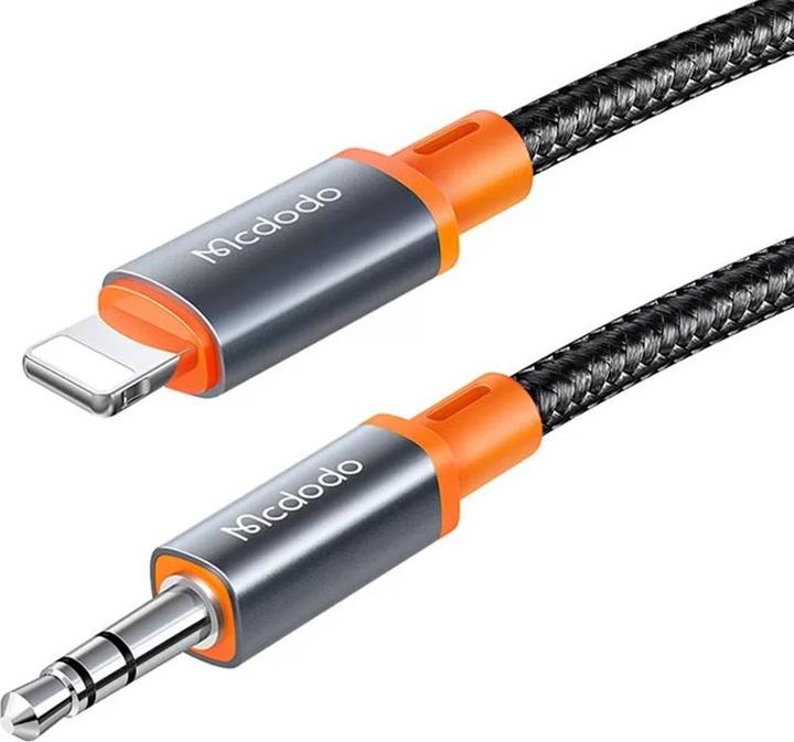 Actual product image Mcdodo CA-0890 Lightning to 3.5mm AUX mini jack cable, 1.8m (black) (1.80 m, Lightning, 3.5mm jack (AUX))