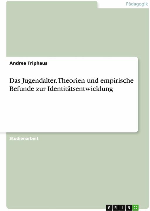 Produktbild Das Jugendalter. Theorien und empirische Befunde zur Identitätsentwicklung (Deutsch, 2007)