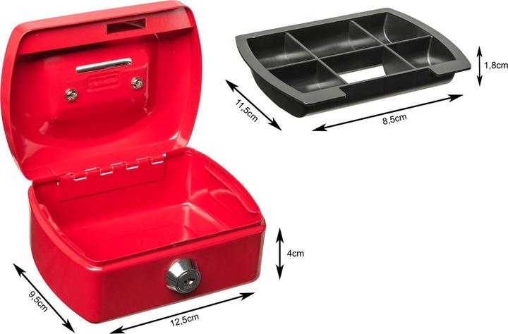 Productafbeelding Idena Geldkist Mini 125x95x60mm, rood