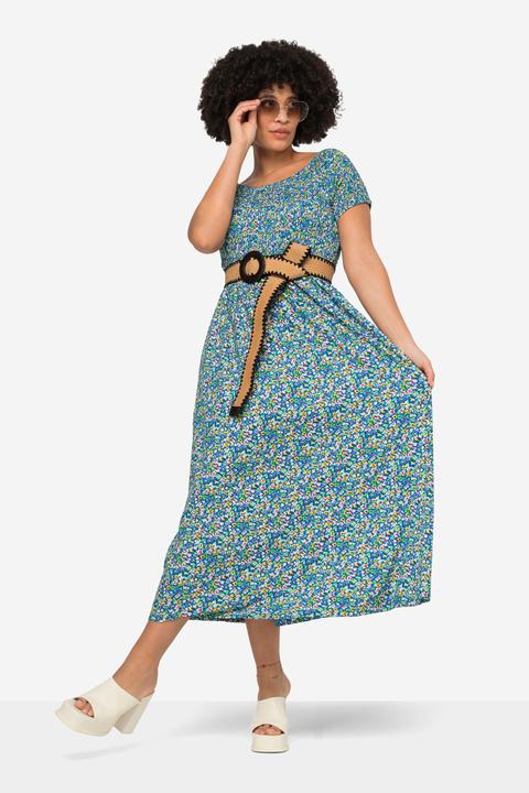 Produktbild Angel of Style Jersey-Maxikleid, Alloverdruck, gesmokte Büste, Halbarm (52)