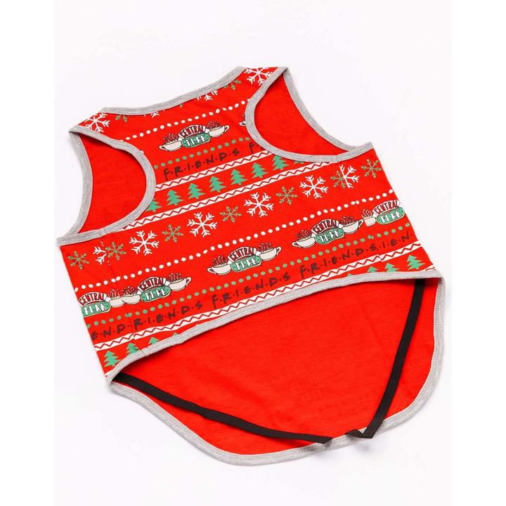 Actual product image Friends Dog pyjamas Central Perk Christmas design (S, Dog coat)