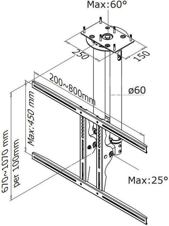 Image du produit Neomounts Montage au plafond (Plafond)