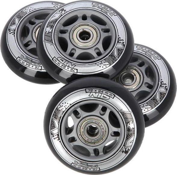 Nils VE 72x24 82A Schwarz N (4 Stk.) + ABEC-9 (8 Stk.) SET (72 mm)