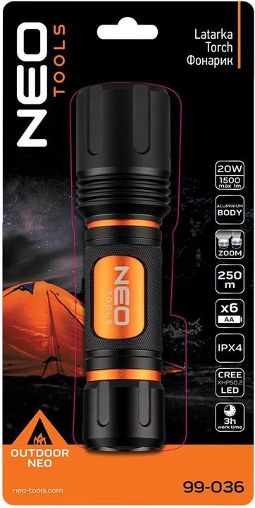 Actual product image Neo Flashlight Battery powered flashlight 6xAA 1500 lm CREE XHP50.2 LED (18.40 cm, 1500 lm)