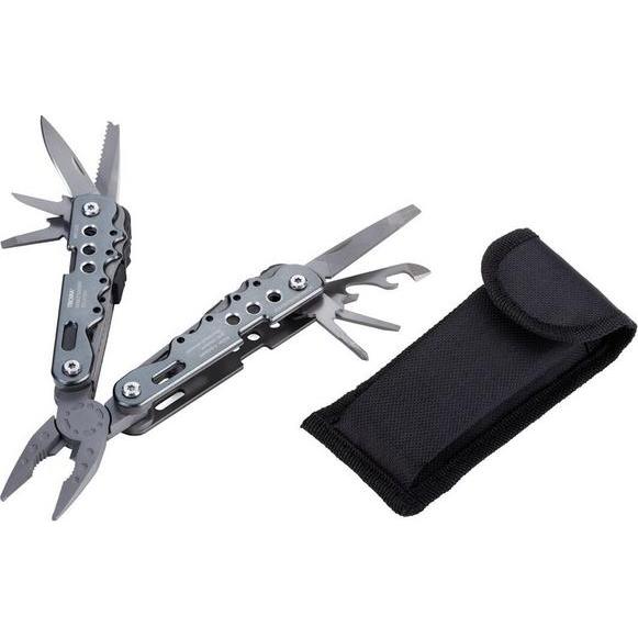 Troika ARBEITSGERAT Multifunktions-Werkzeug mit 10 Funktionen, mat grau (10 Funktionen) (TOL41/GY)