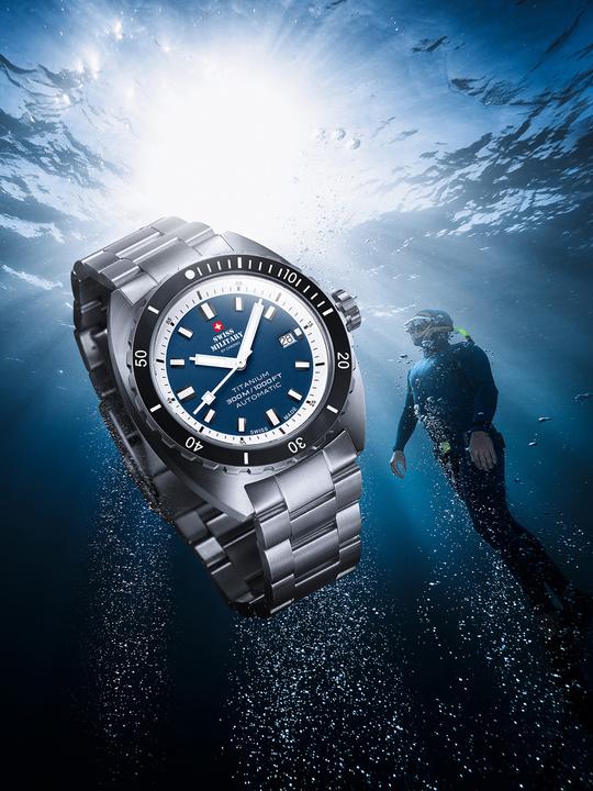 Produktbild Swiss Military SMA34100.03 Diver Titanium Automatik 42mm 30ATM (Taucheruhr, 42 mm)