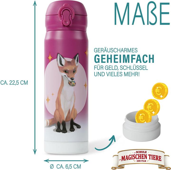 Produktbild Awave Die Schule der Magischen Tiere Trinkflasche 380 ml Edelstahl | beerenrot, Rabbat (0.38 l)