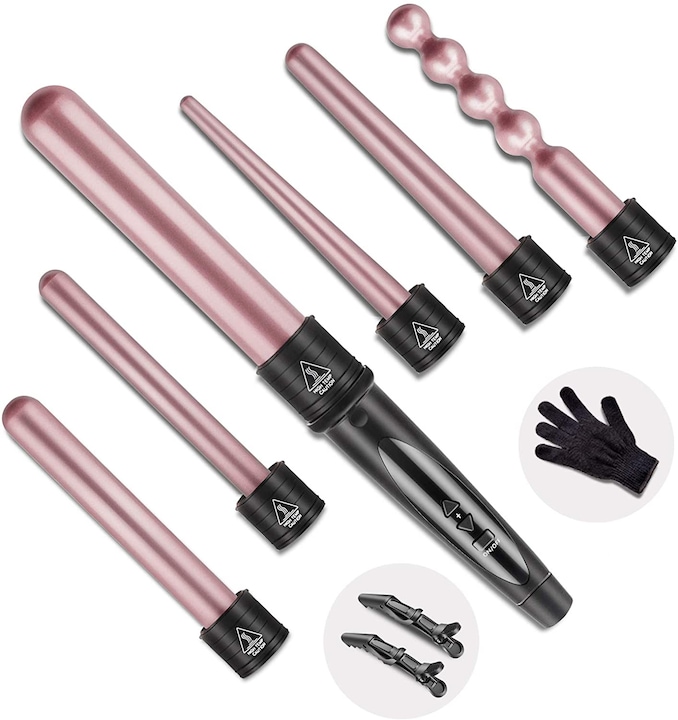 Nwouiiay Fer à friser 6 en 1 (32 mm, 9 mm, 19 mm, 25 mm)