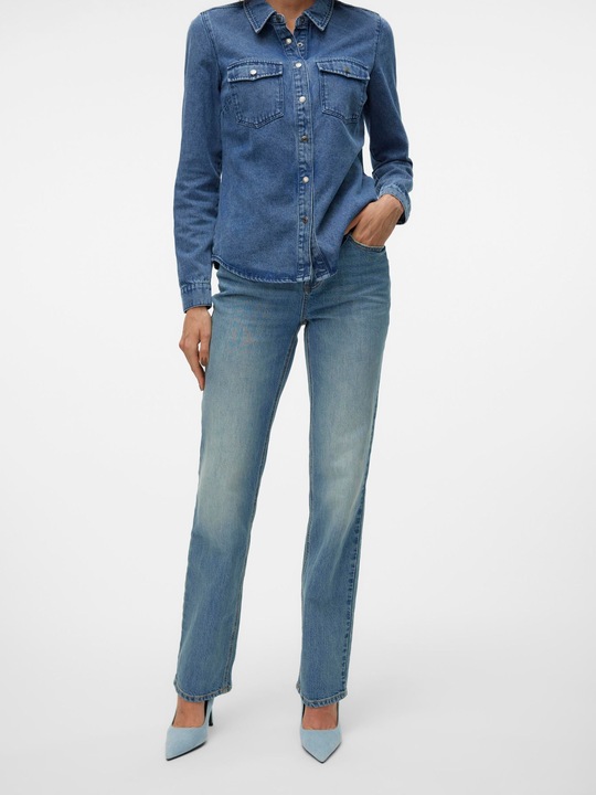 Actual product image Vero Moda VMTESSA Hohe Taille Gerade geschnitten Jeans Weit geschnitten (W28/L32)