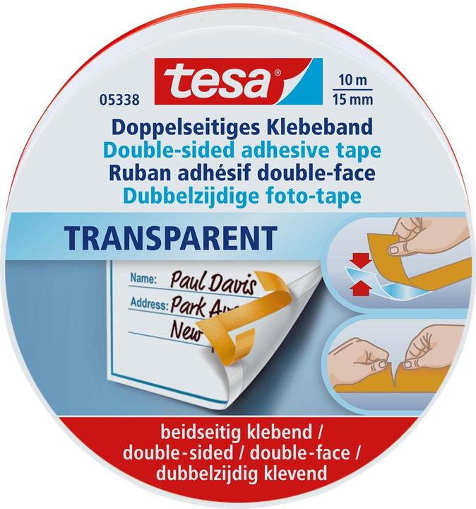 Produktbild tesa Doppelseitiges Klebeband, für Fotos und Papier (15 mm)