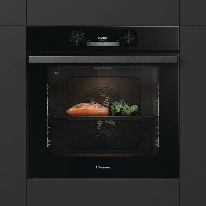 Actual product image Hisense Backofen Pyrolyse BlackGlass HI4 BI 64211PB Glasfront schwarz