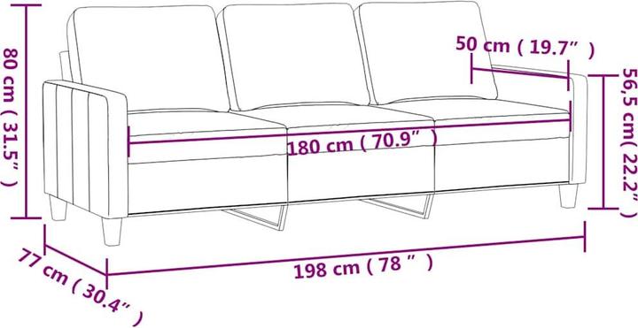 Produktbild vidaXL 3-Sitzer-Sofa (3-Sitzer)